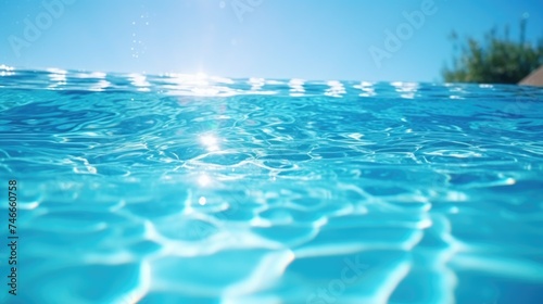 Sun shining brightly on water in a pool  suitable for summer-themed designs