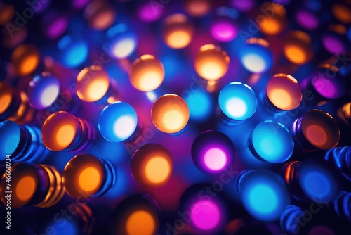 A close up image of vibrant and colorful lights. Ideal for adding a pop of color to any project