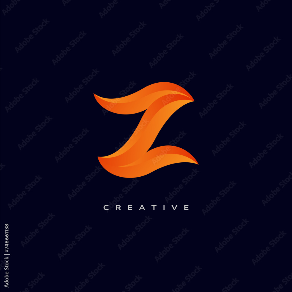 Obraz premium Letter Z With Bubble, Initial Letter Logo For Your Company Name, Alphabet Logo Template Ready For Use, Modern Initial Logo 
