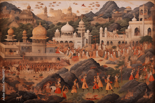 Vintage Panorama: Vivid Depiction of the Ancient Ikshvaku Dynasty