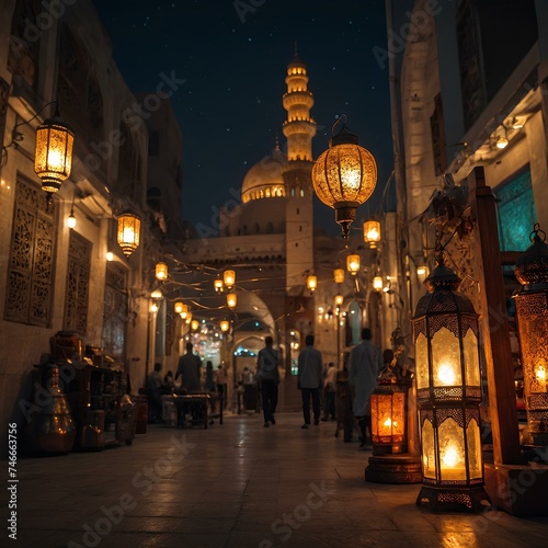 month of Ramadan, with the Ramadan lantern and Ramadan decorations 