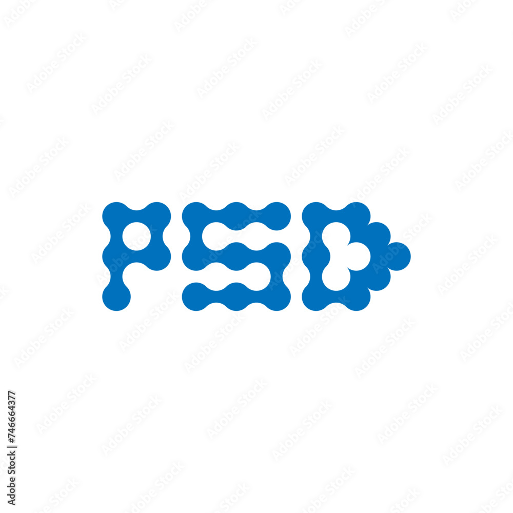 Fototapeta premium PSD triangle letter logo design with triangle shape. PSD triangle logo design monogram. PSD triangle vector logo template blue color. PSD triangular logo Simple, Elegant, and Luxurious Logo