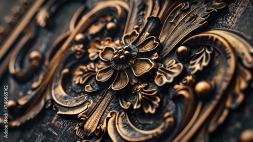 Detailed view of a decorative object on a wall, perfect for interior design projects