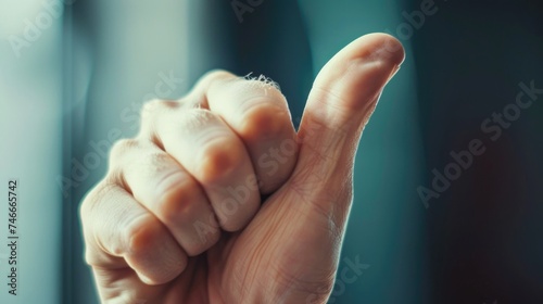 Close up of a person's hand holding an object, perfect for illustrating concepts related to human touch and connection