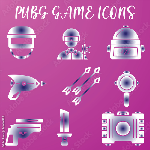 Games icon set vector