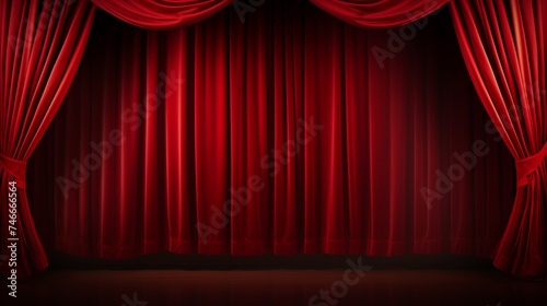 red curtain stage background