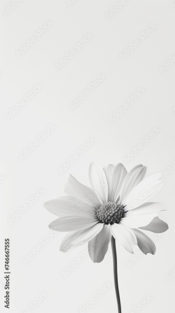 Single Flower in Black and White Single Flower in Black and White
