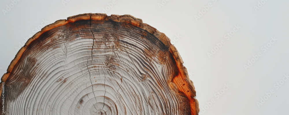 Polished Wood Cross Section with Burnt Edges Polished Wood Cross Section with Burnt Edges