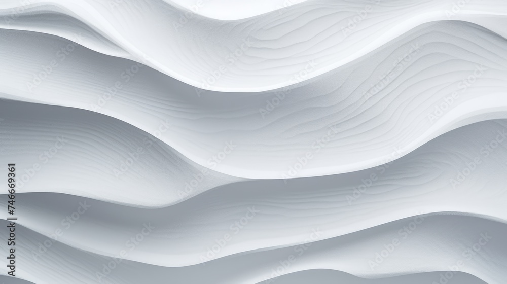 Obraz premium Detailed shot of wavy white paper wall, suitable for backgrounds and textures