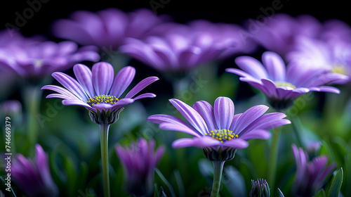  Purple and Bitter Lemon Green flowers with empty space for text