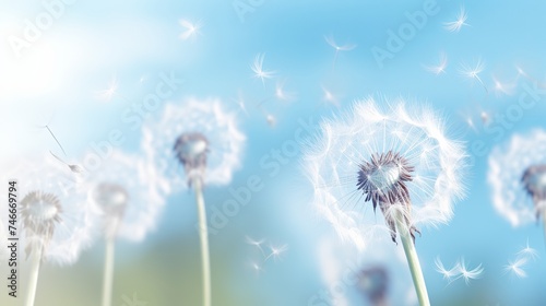 Abstract dandelion flower background  extreme closeup. Big dandelion on natural background.
