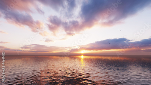 Perfect sky and water of ocean. Travel, holdiay, summer concept.   © adobedesigner