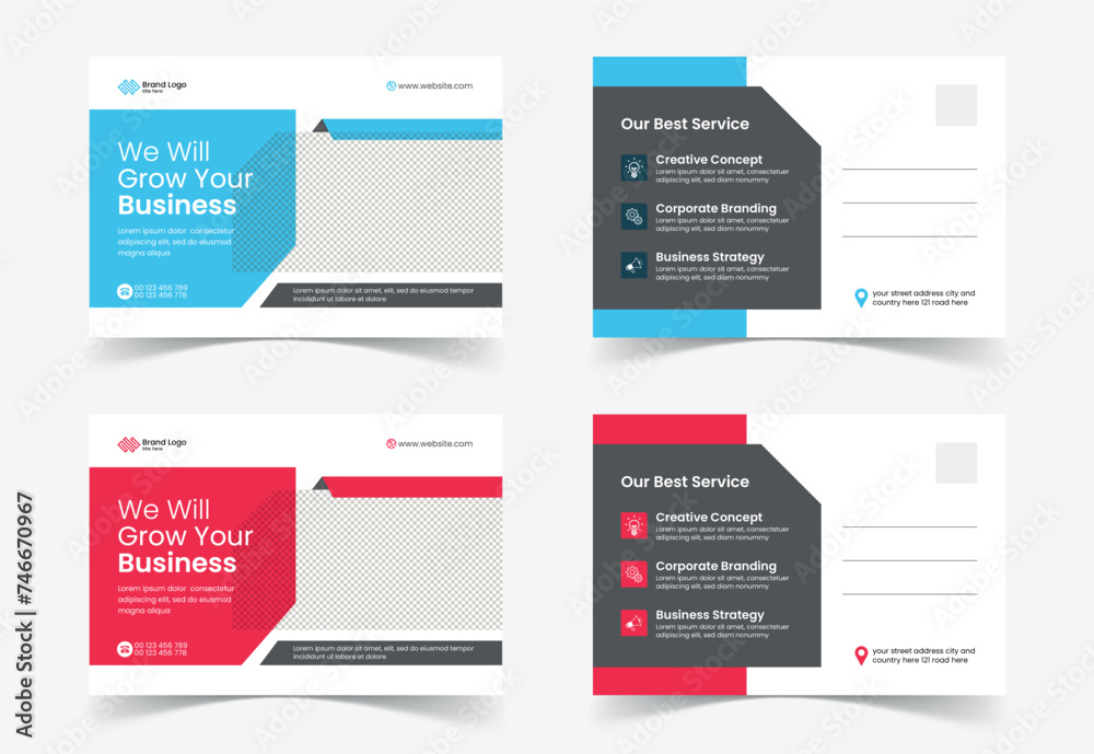 Modern business promotion postcard design template Modern business promotion postcard design template