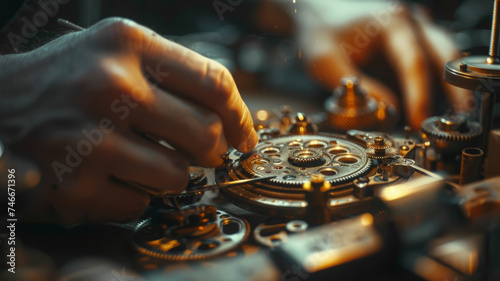 A broken mechanical watch being repaired by a watchmaker.