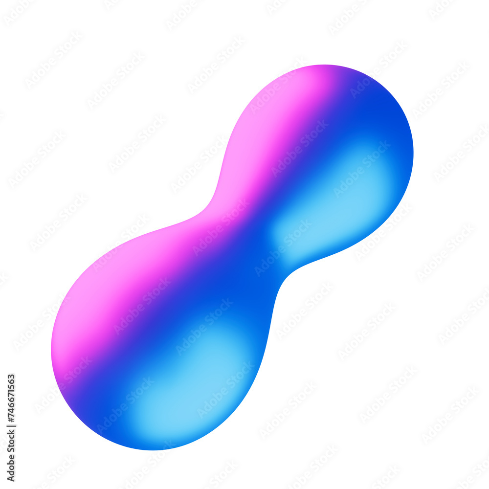 Iridescent 3D Neon Metalic Metaball Object Iridescent 3D Neon Metalic Metaball Object