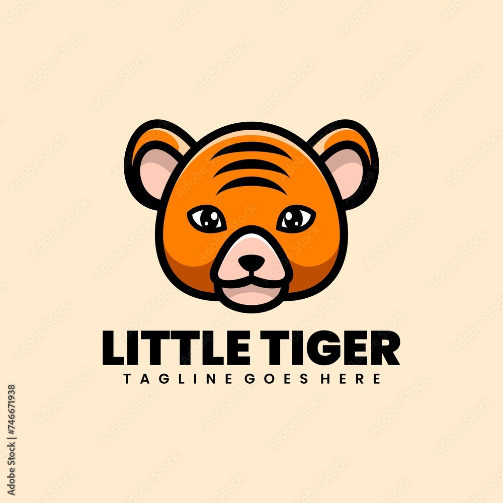 Tiger Head Illustration Mascot Logo Design