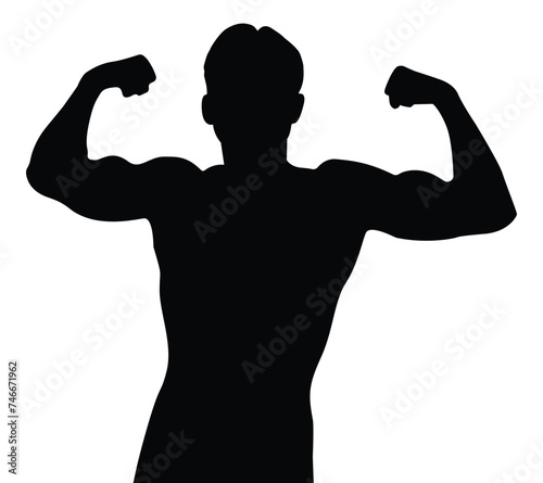 silhouette of a gay man fitness man black vector