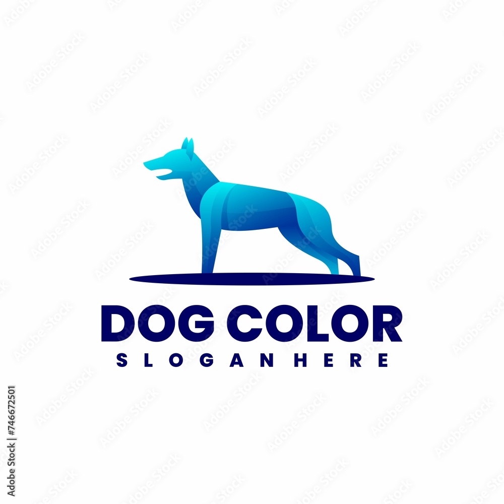 Free Vector Dog Colorful Logo Design