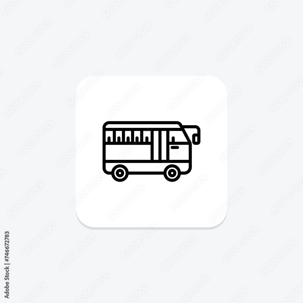 Bus icon, buses, coach, coaches, motorcoach line icon, editable vector icon, pixel perfect, illustrator ai file Bus icon, buses, coach, coaches, motorcoach line icon, editable vector icon, pixel perfect, illustrator ai file