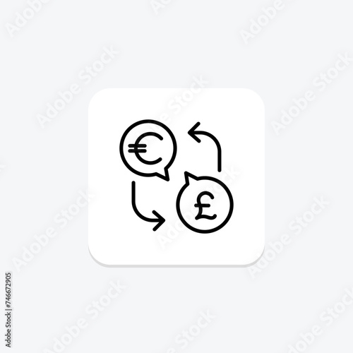 Currency Exchange icon, currency conversion, foreign exchange, money exchange, money conversion line icon, editable vector icon, pixel perfect, illustrator ai file