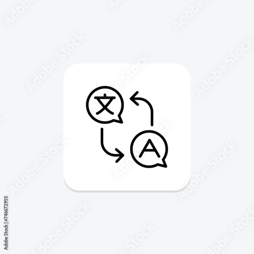 Language Translation icon, translation, language translator, language translators, translation services line icon, editable vector icon, pixel perfect, illustrator ai file