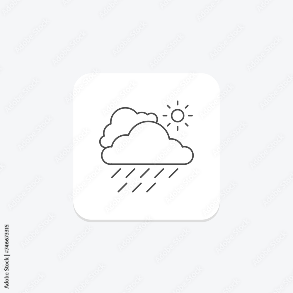 Weather icon, weather conditions, weather forecast, weather report, weather updates thinline icon, editable vector icon, pixel perfect, illustrator ai file