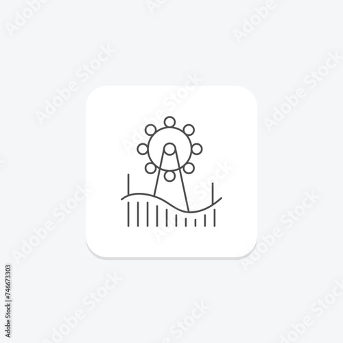 Attractions icon, attraction, tourist attractions, tourist spots, tourist destinations thinline icon, editable vector icon, pixel perfect, illustrator ai file