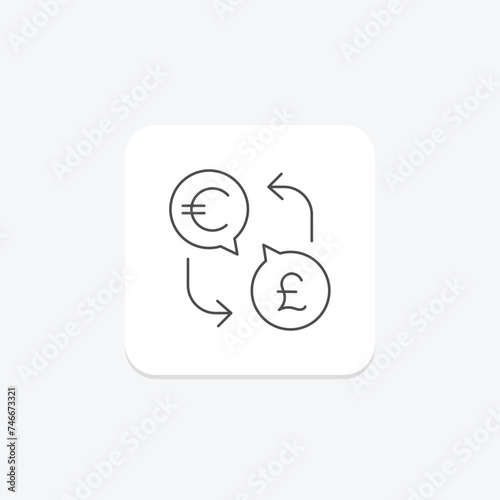 Currency Exchange icon, currency conversion, foreign exchange, money exchange, money conversion thinline icon, editable vector icon, pixel perfect, illustrator ai file