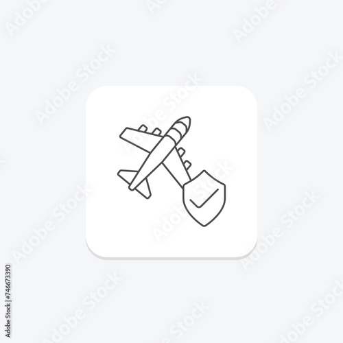 Travel Safety icon, travel safety, safety tips, travel safety tips, safety measures thinline icon, editable vector icon, pixel perfect, illustrator ai file
