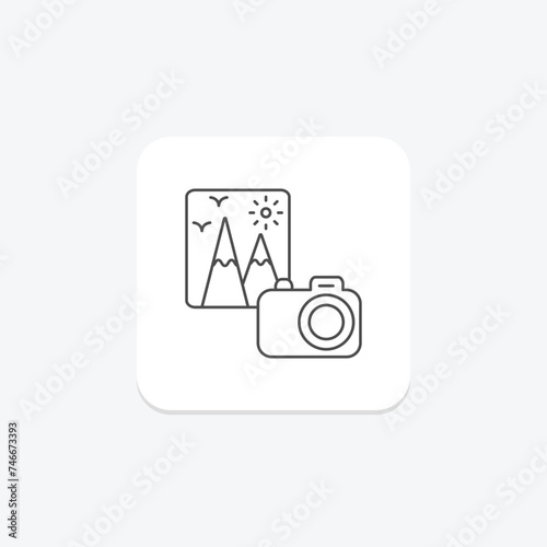 Travel Photography icon, travel photography, travel photos, travel images, travel pictures thinline icon, editable vector icon, pixel perfect, illustrator ai file