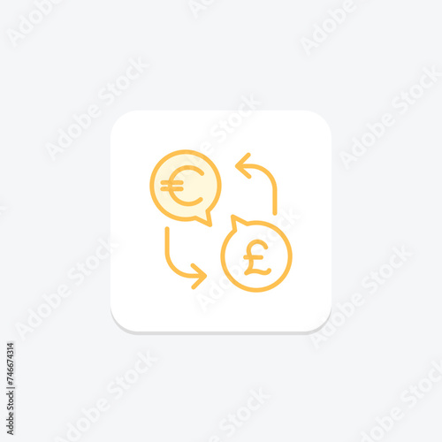 Currency Exchange icon, currency conversion, foreign exchange, money exchange, money conversion duotone line icon, editable vector icon, pixel perfect, illustrator ai file