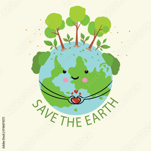 Save Earth illustration, Environment poster, vector 