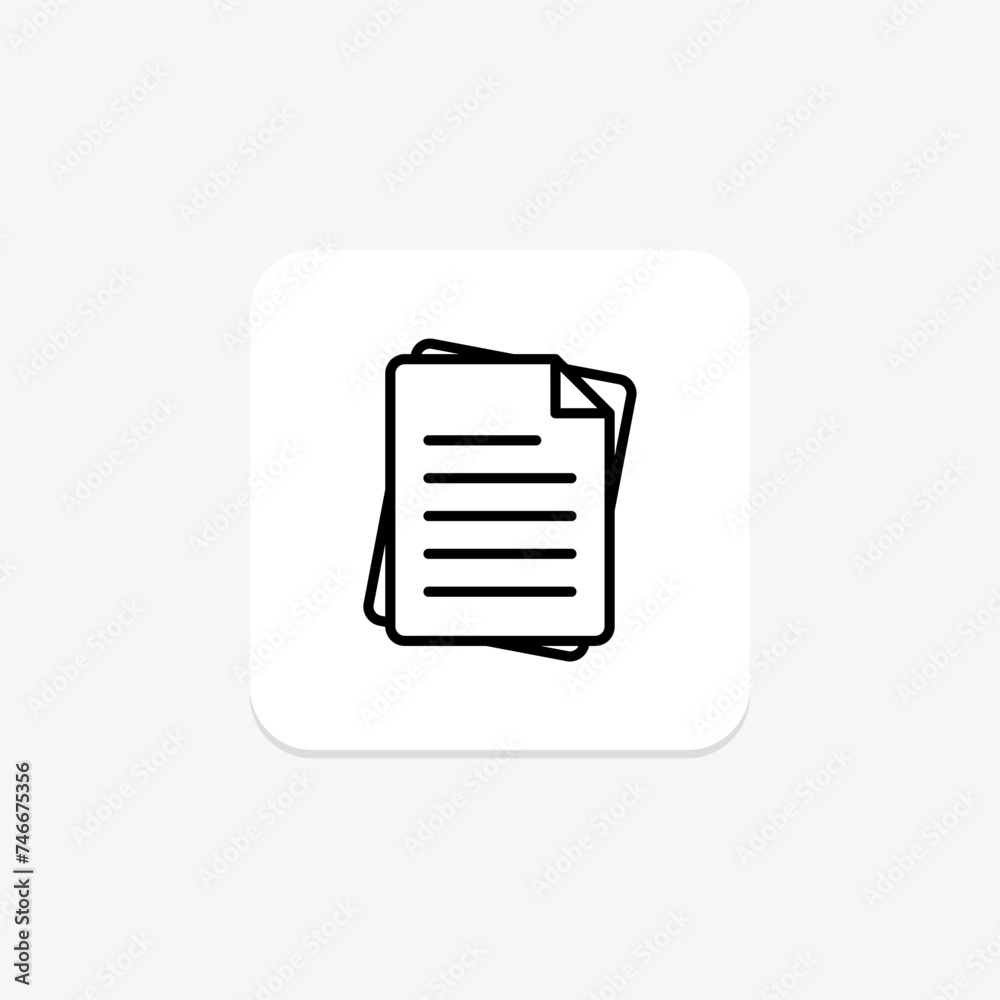 Document icon, documents, file, files, paperwork line icon, editable vector icon, pixel perfect, illustrator ai file