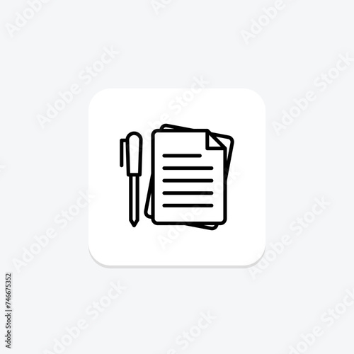 Document Edit icon, edit, editing, revise, revision line icon, editable vector icon, pixel perfect, illustrator ai file