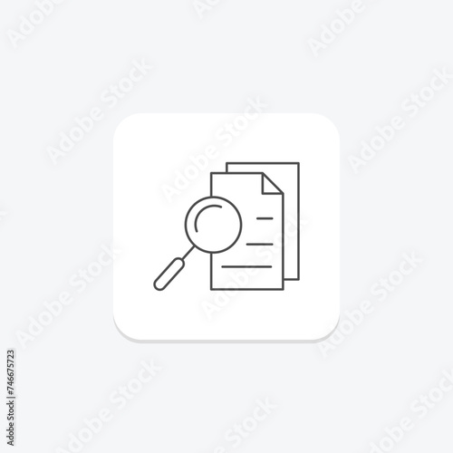 Research icon, study, investigation, exploration, inquiry thinline icon, editable vector icon, pixel perfect, illustrator ai file