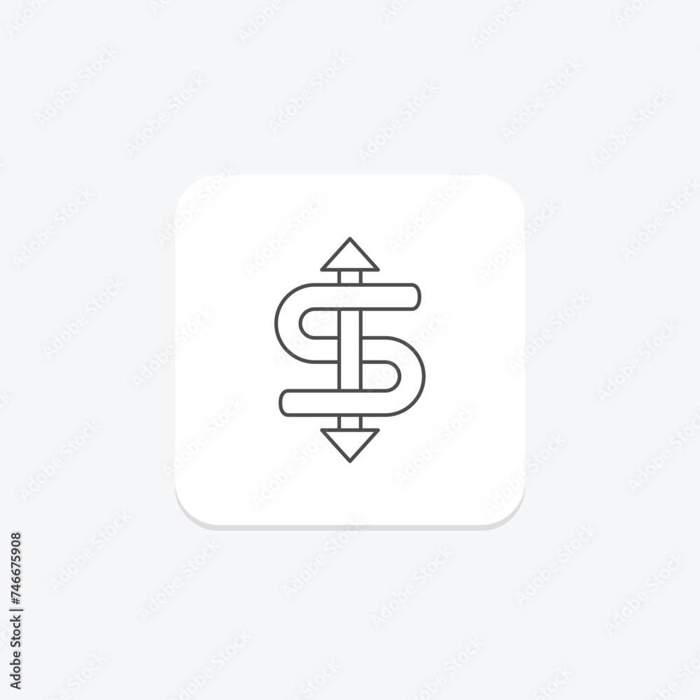 Dollar Sign icon, dollar, currency, money, finance thinline icon, editable vector icon, pixel perfect, illustrator ai file Dollar Sign icon, dollar, currency, money, finance thinline icon, editable vector icon, pixel perfect, illustrator ai file