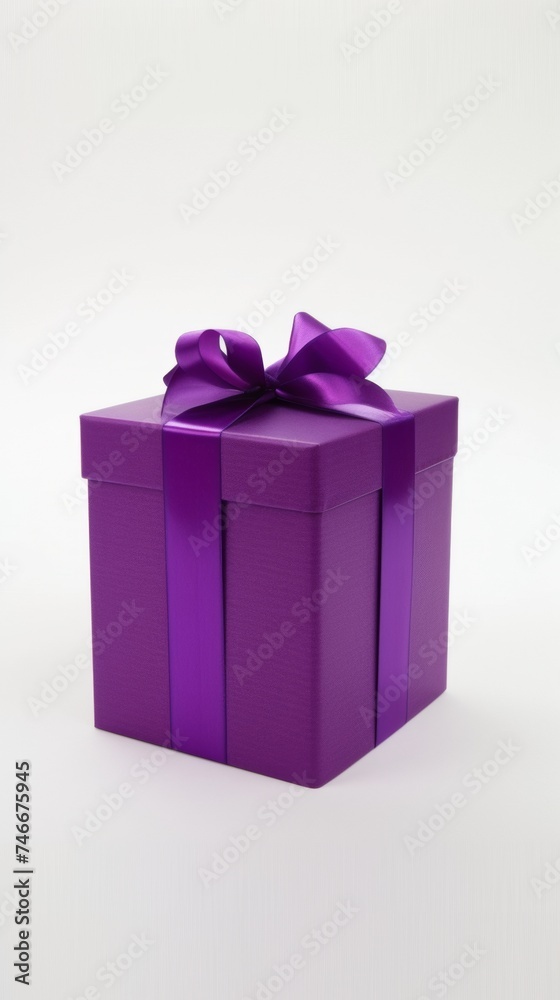 Elegant Purple Gift Box With Bow Elegant Purple Gift Box With Bow