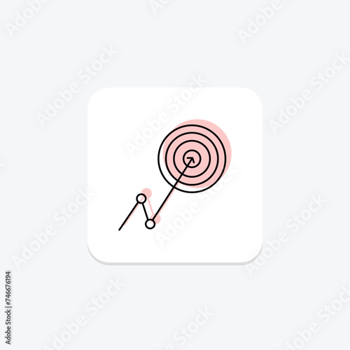 Goal icon, goals, objective, objectives, target color shadow thinline icon, editable vector icon, pixel perfect, illustrator ai file