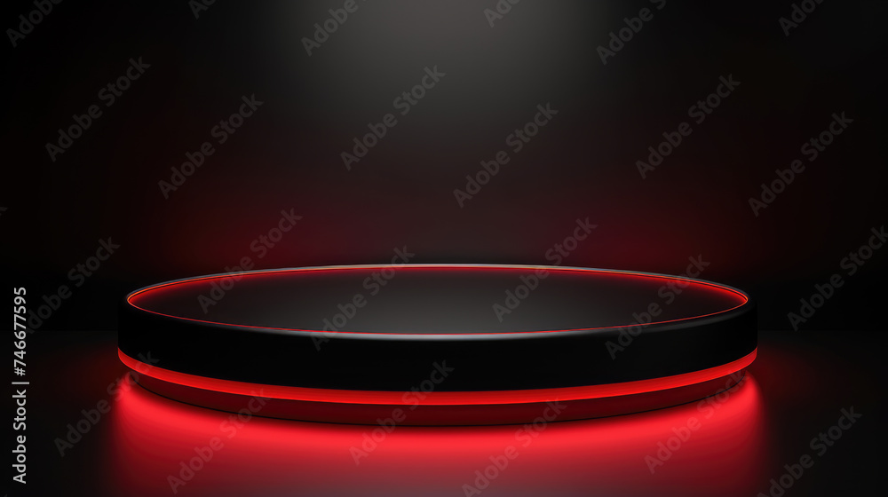 Rgb light round podium and black background for mock up Rgb light round podium and black background for mock up