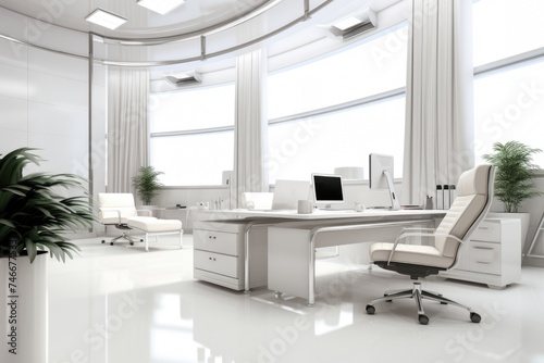 A simple white office setup. Suitable for business concepts