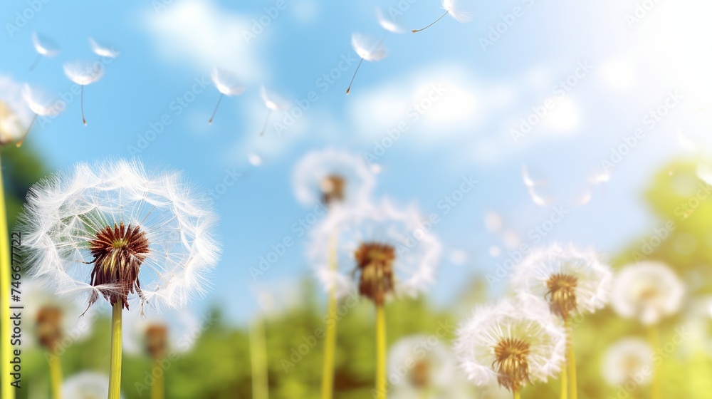 Closeup of dandelion - natural background