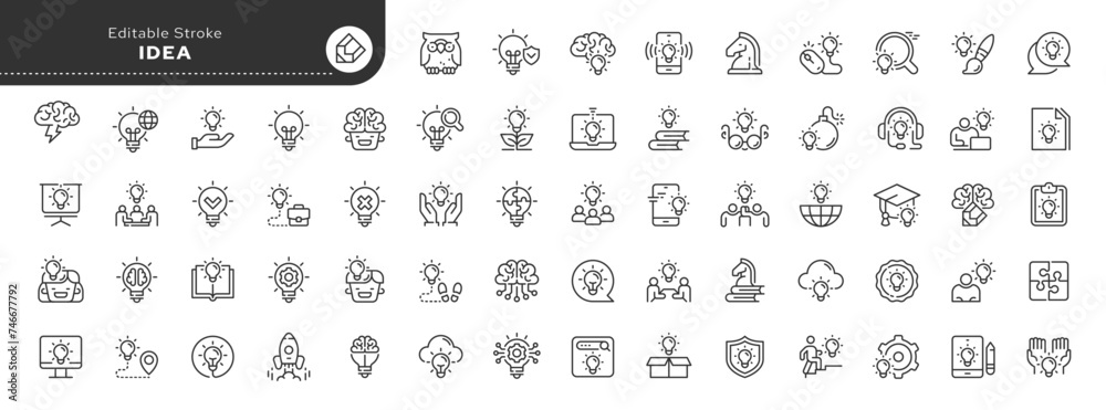 Set of line icons in linear style. Series - Idea. Business idea ...