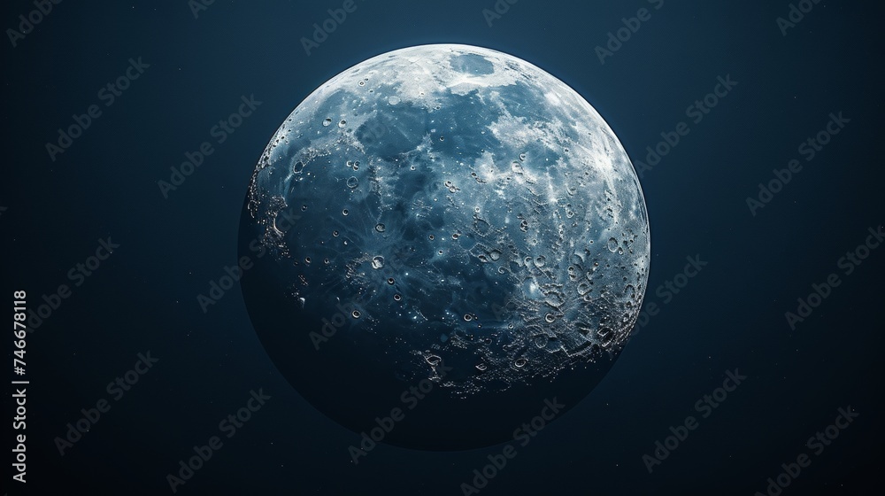 Obraz premium A Blue Moon Shining Bright in Dark Sky