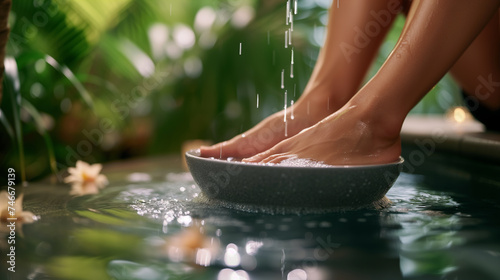 Tranquil Retreat Woman's Feet in Close-up at the Spa