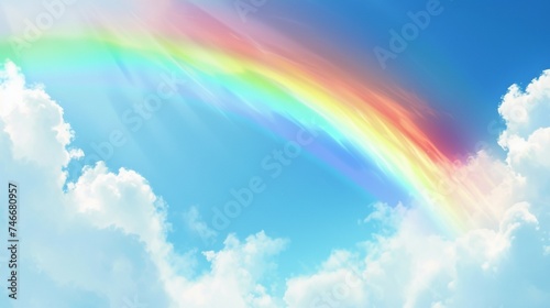 Rainbow in the Sky With Clouds