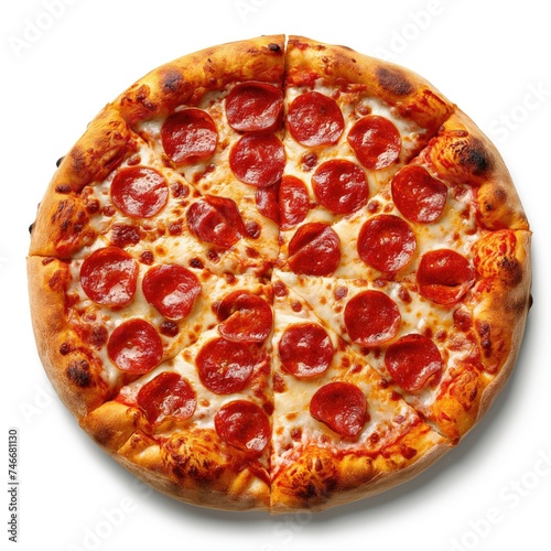 Pizza on white background highly detailed. AI