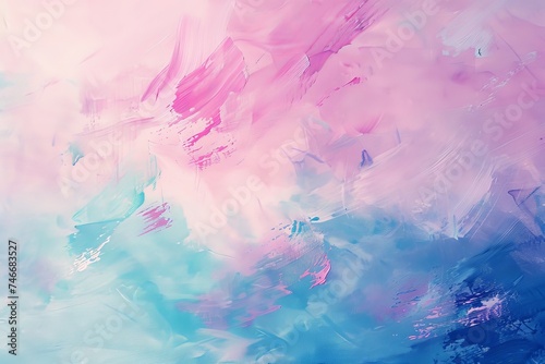 Vibrant Blue and Pink Abstract Painting