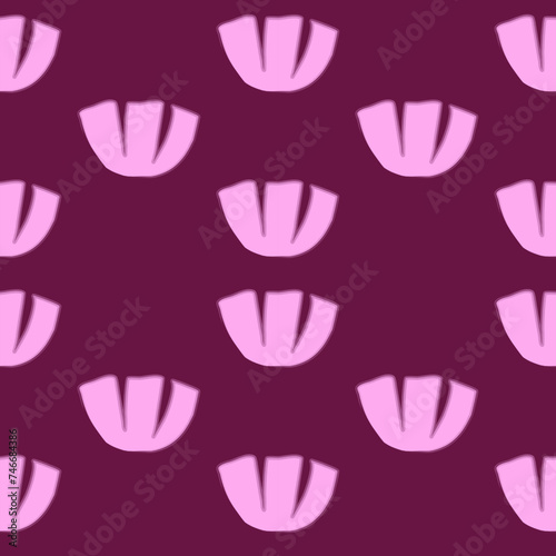 Blooming pink flowers in a seamless pattern. Seamless patterns for designing fabric prints, wallpapers, and covers.