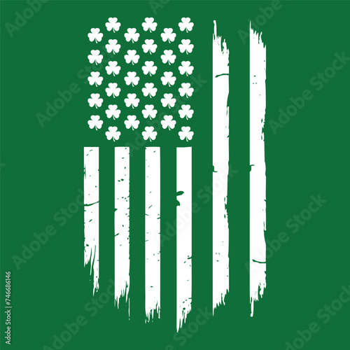 St Patrick's Day American Flag T Shirt Design vector, Irish Shamrock T shirts Graphic vector