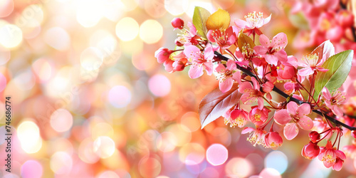 Spring Blossoms in Dreamy Bokeh.
Pink spring blossoms shine with a dreamy bokeh backdrop.
